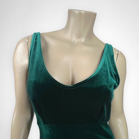 NWT Vintage 90s‎ Small VICTORIA'S SECRET Emerald Green Velvet Dress Sleeveless - Picture 4 of 8